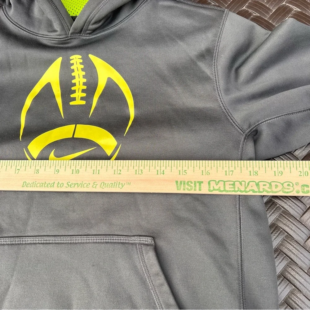 Nike Youth Boys Football Hoodie Sweatshirt Large Gray Logo Therma-fit Pullover